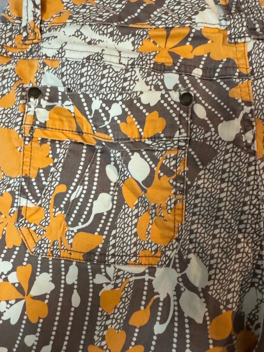 Sonoma Orange, White & Gray Floral Cotton Shorts